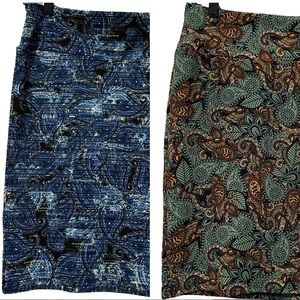 LuLaroe Cassie Pencil Skirt Medium Paisley Boho Career Knee Length Stretchy Y